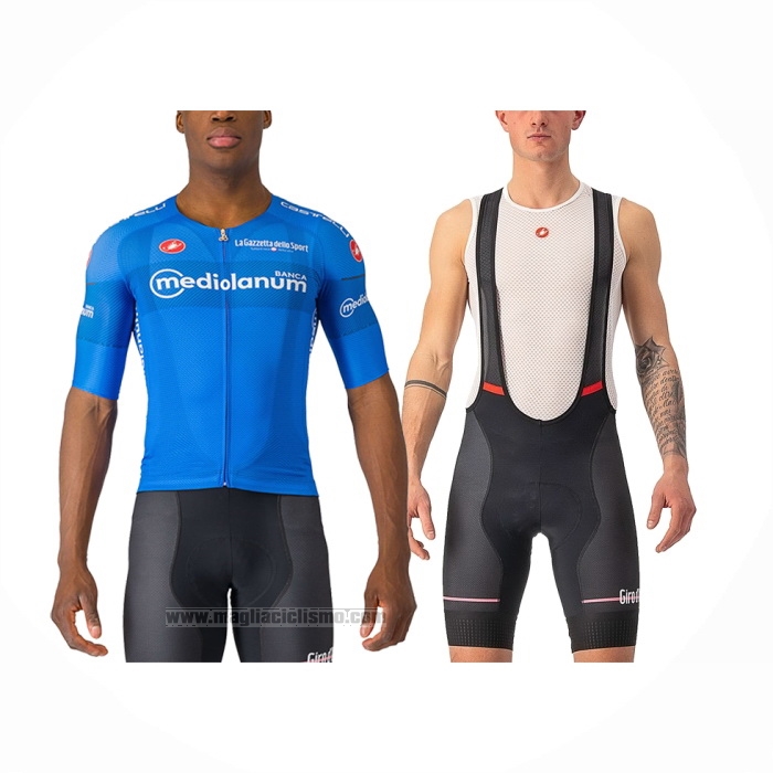 2024 Abbigliamento Ciclismo Giro d'Italia Blu Manica Corta e Salopette